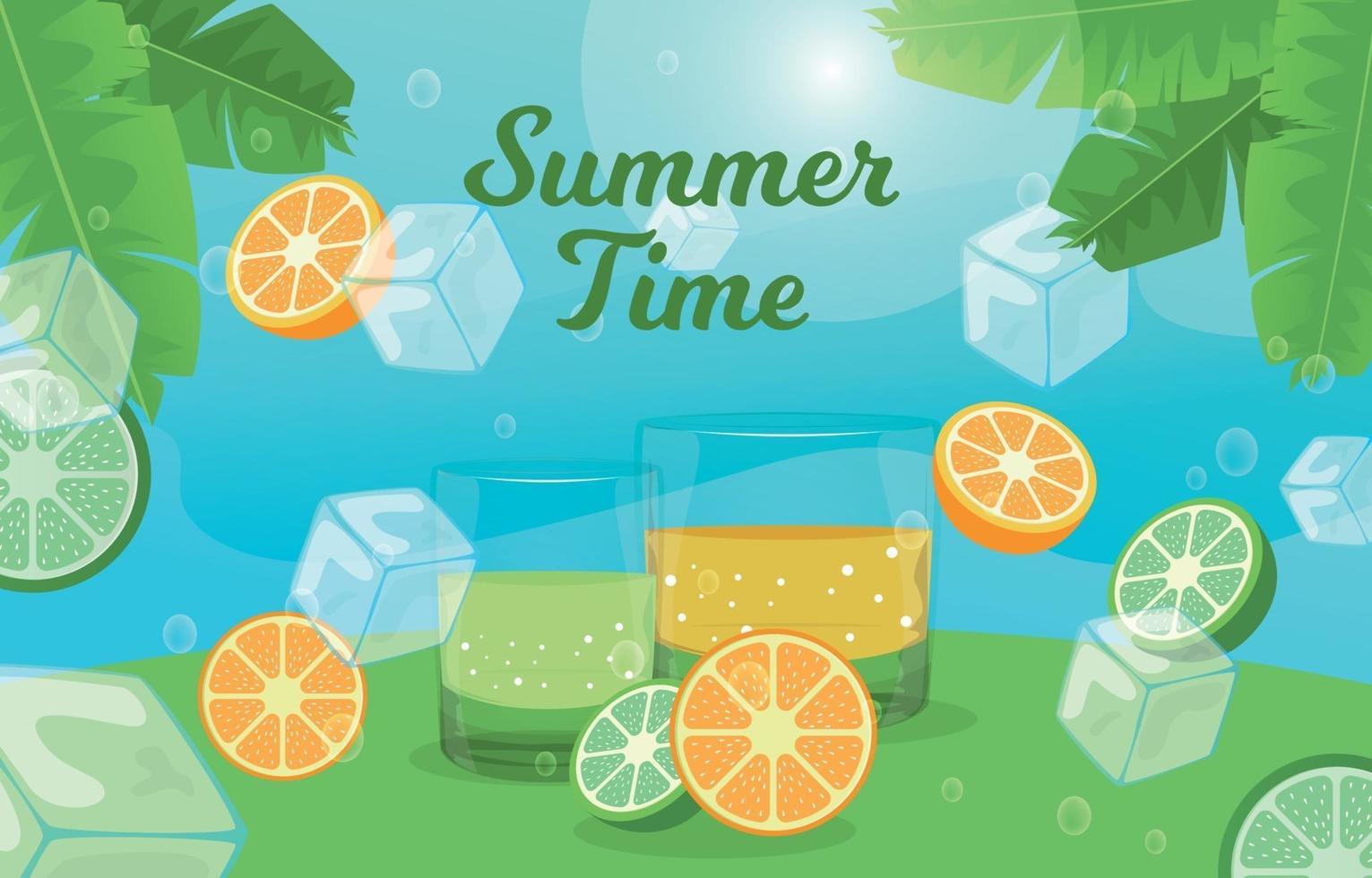 Summer Drink Fresh Cocktails Background vector