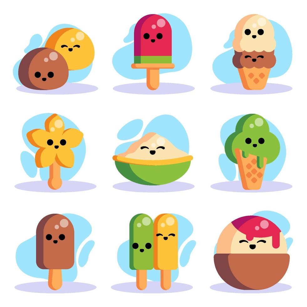 Summer Sweets Food Icon Collections vector