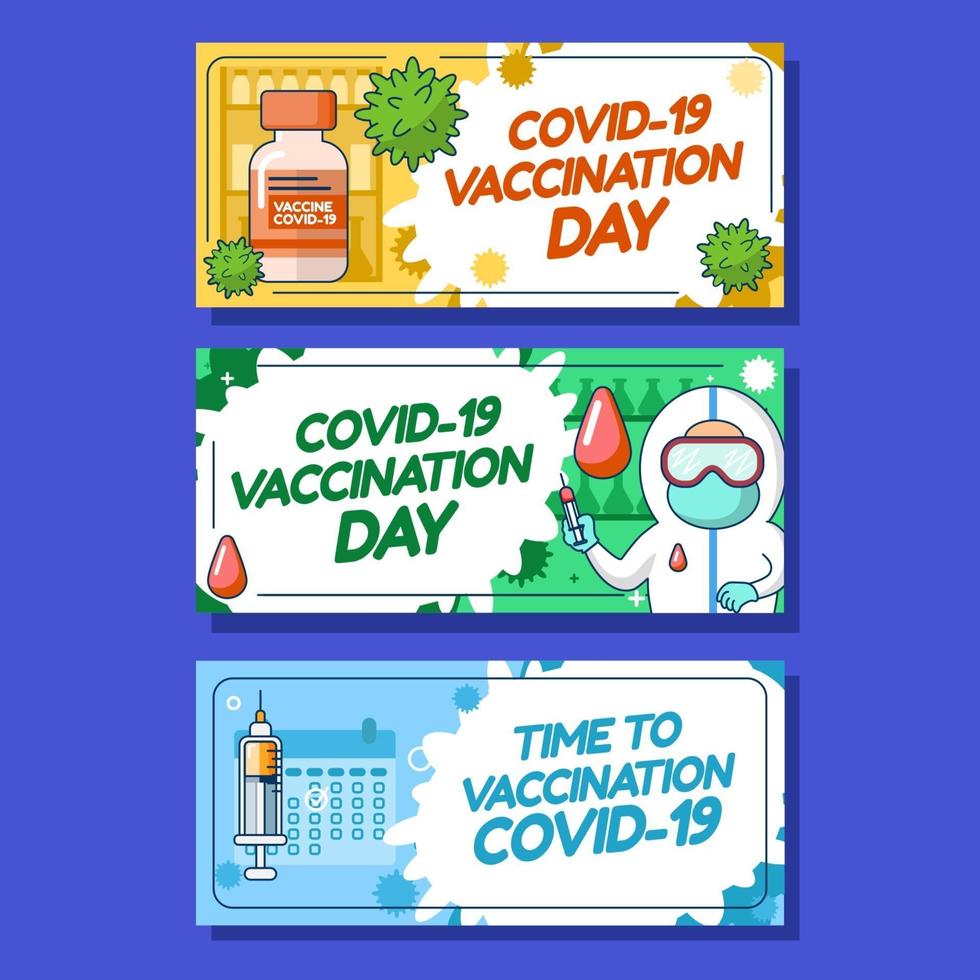 Covid 19 Vaccine Day Banner Collection vector