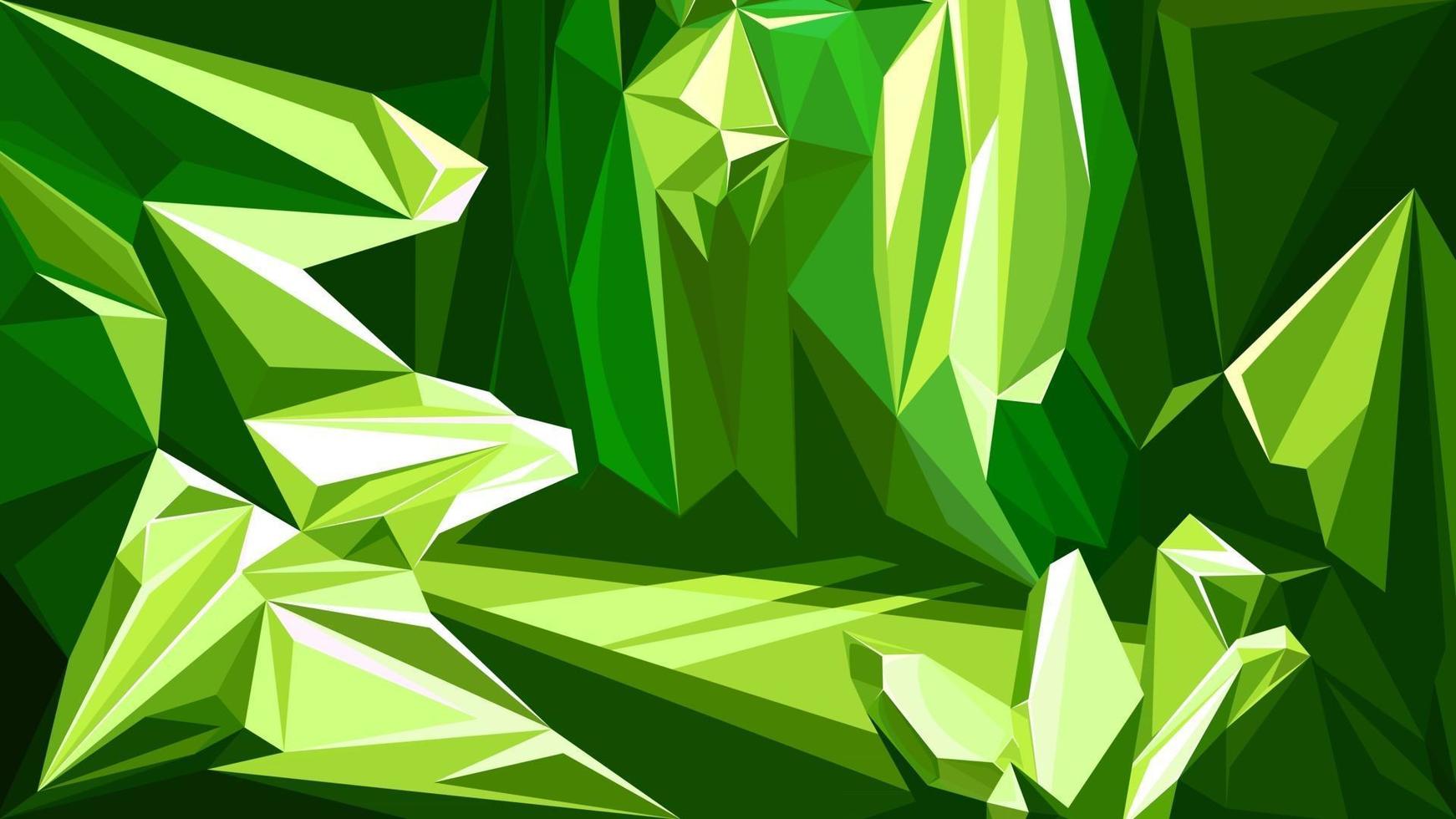 Cave with emeralds vector