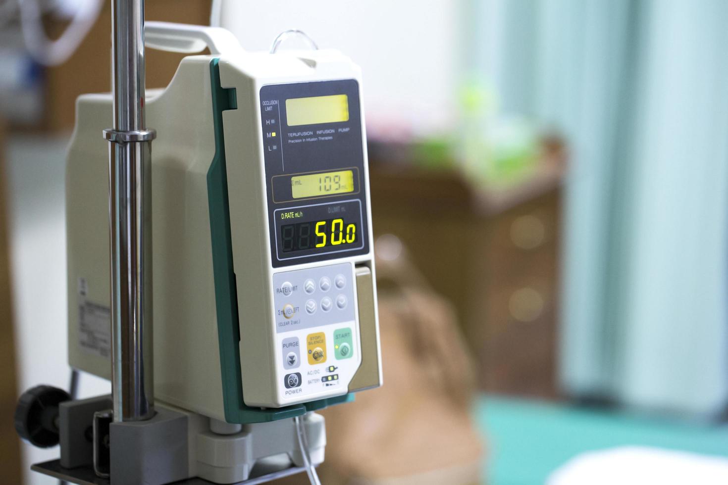 Infusion pump drip in the hospital photo