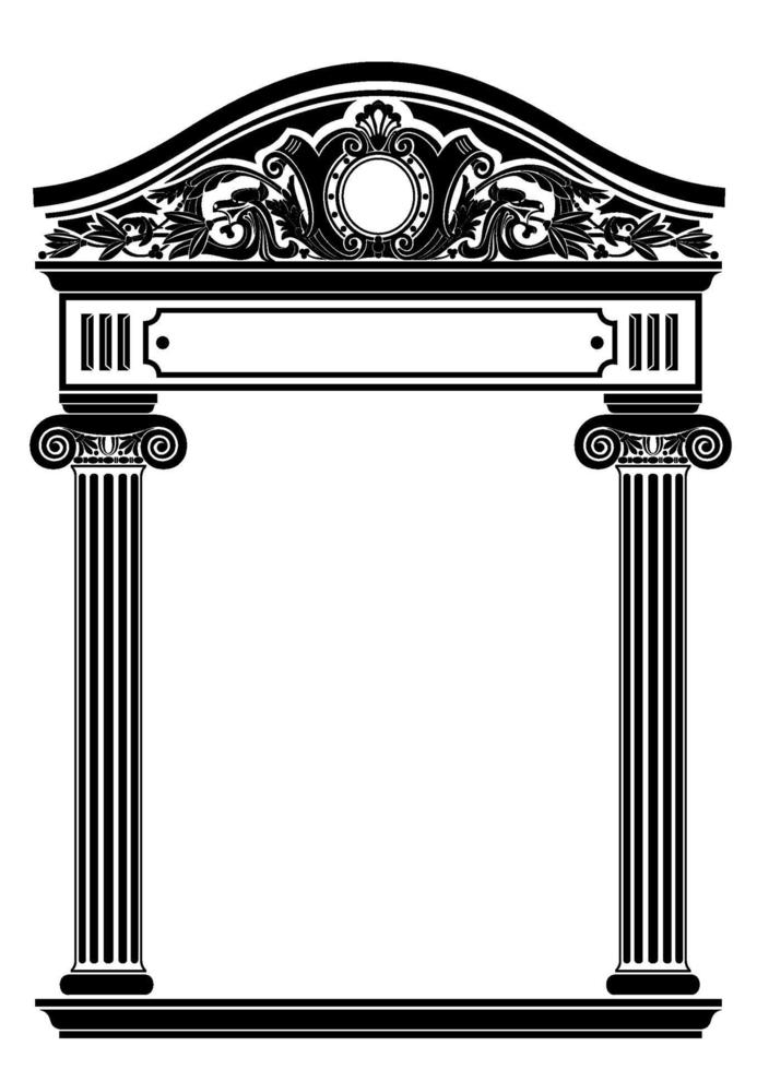 pórtico y columnas de arco clásico vector