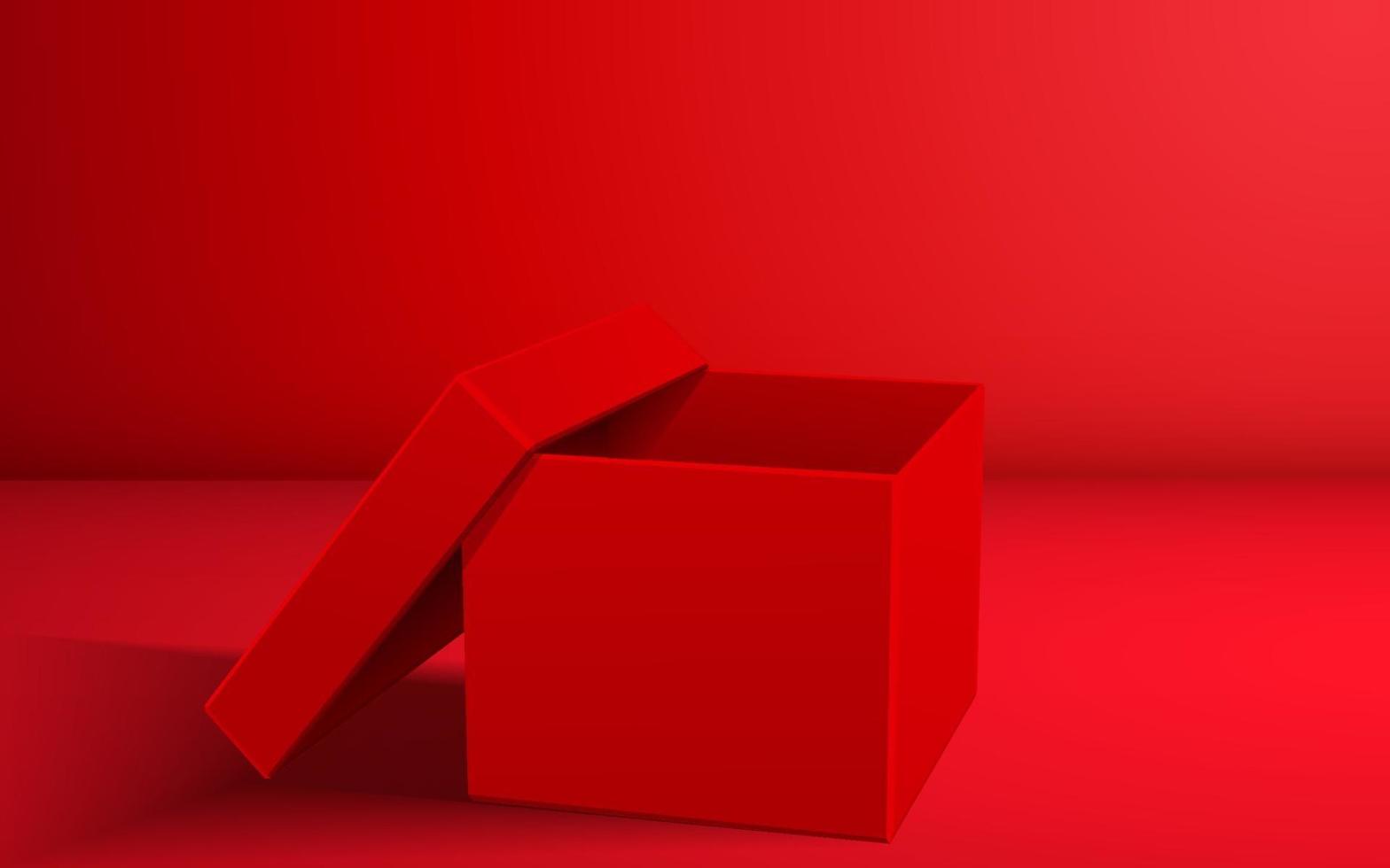 red paper box in the red room vector