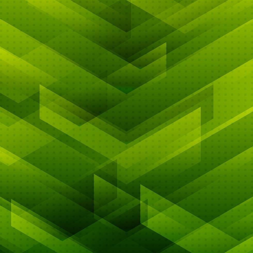 Fondo de tecnología verde abstracto con flechas grandes firmar concepto de tecnología digital y rayas vector