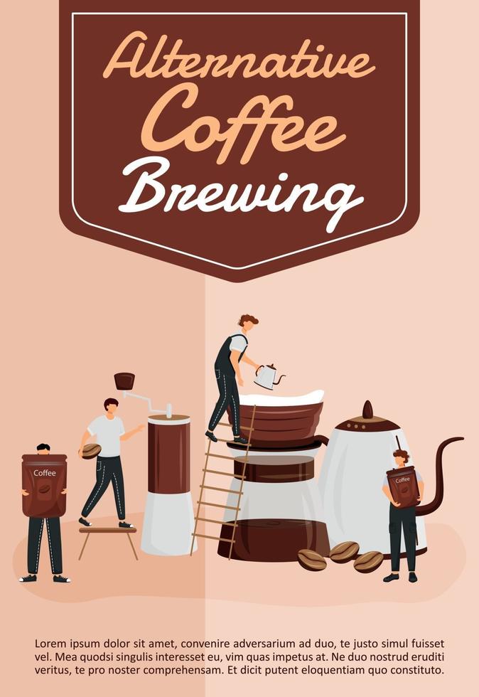 plantilla de vector plano de cartel de elaboración de café alternativo