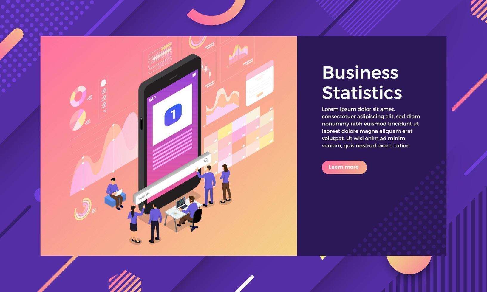 Isometric SEO teamwork vector