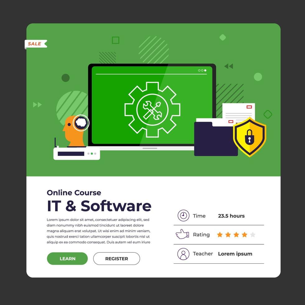 Online course education vector