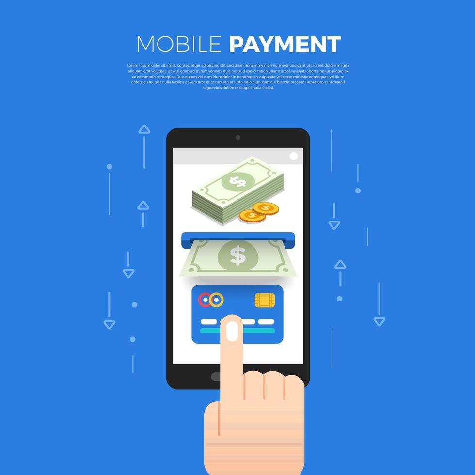 Flat design concept payment. Payment method and option or channel to transfer money. Vector illustrate.