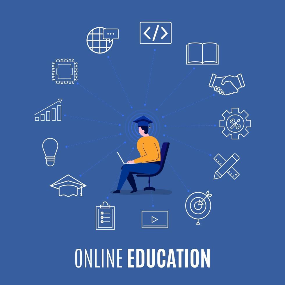 Online educations concept vector