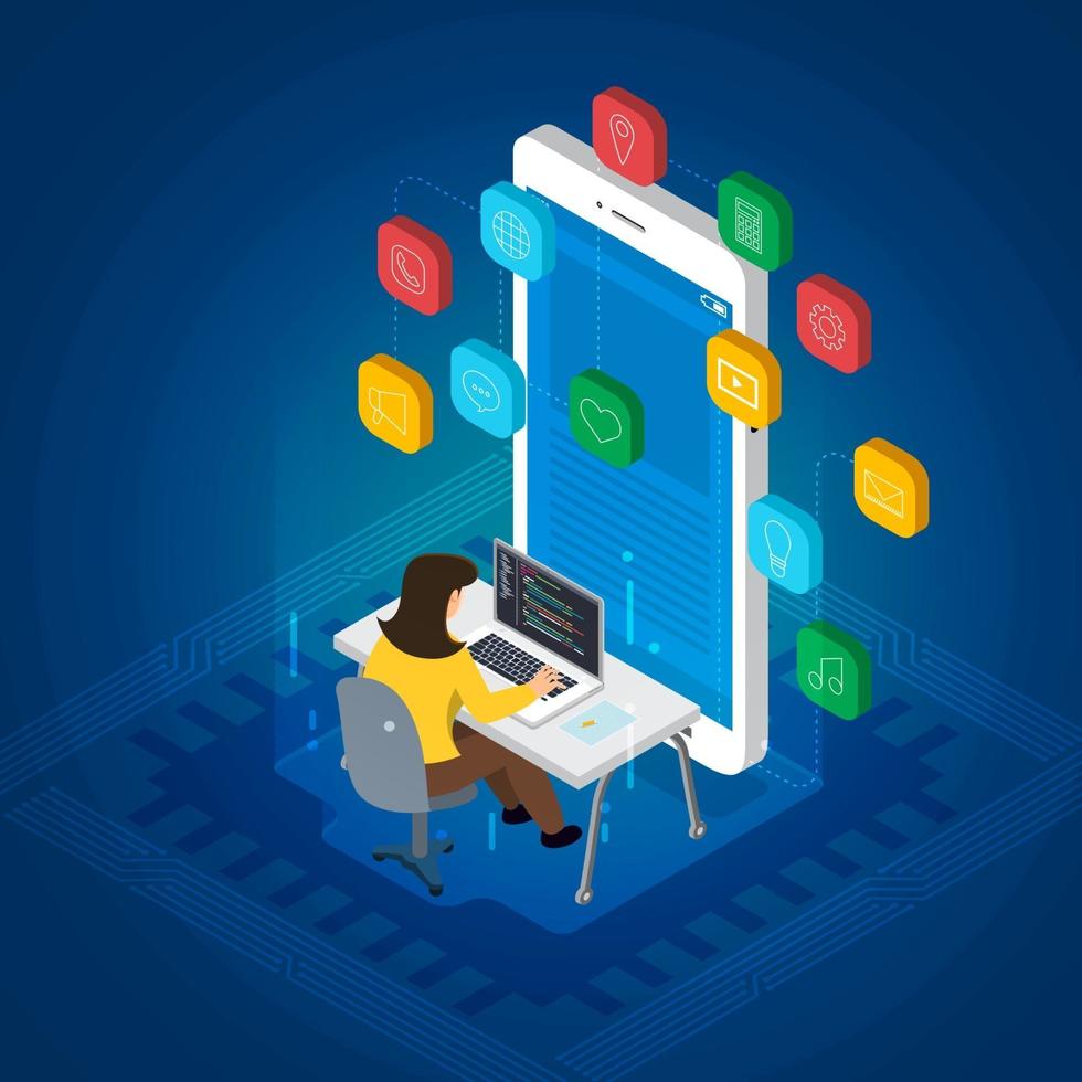 Mobile app development vector