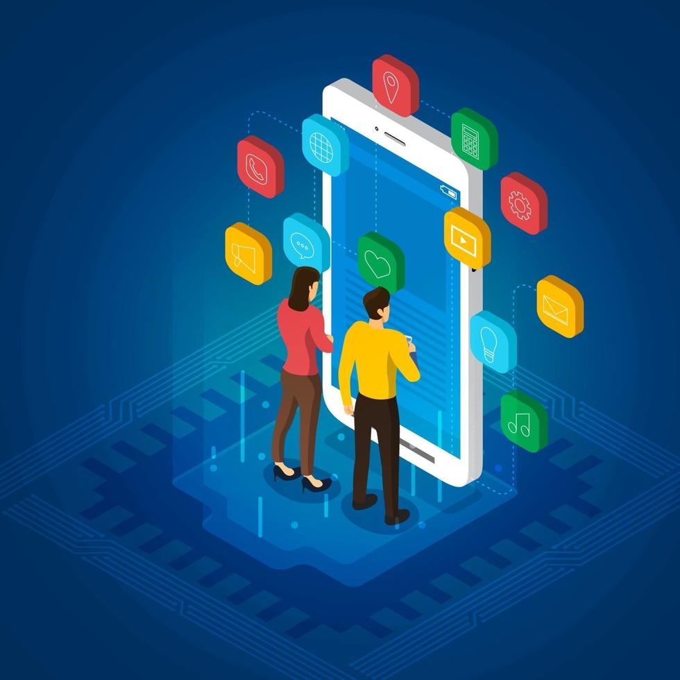 Mobile app development vector
