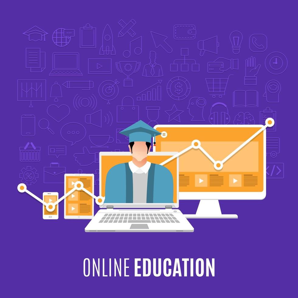 Online educations concept vector