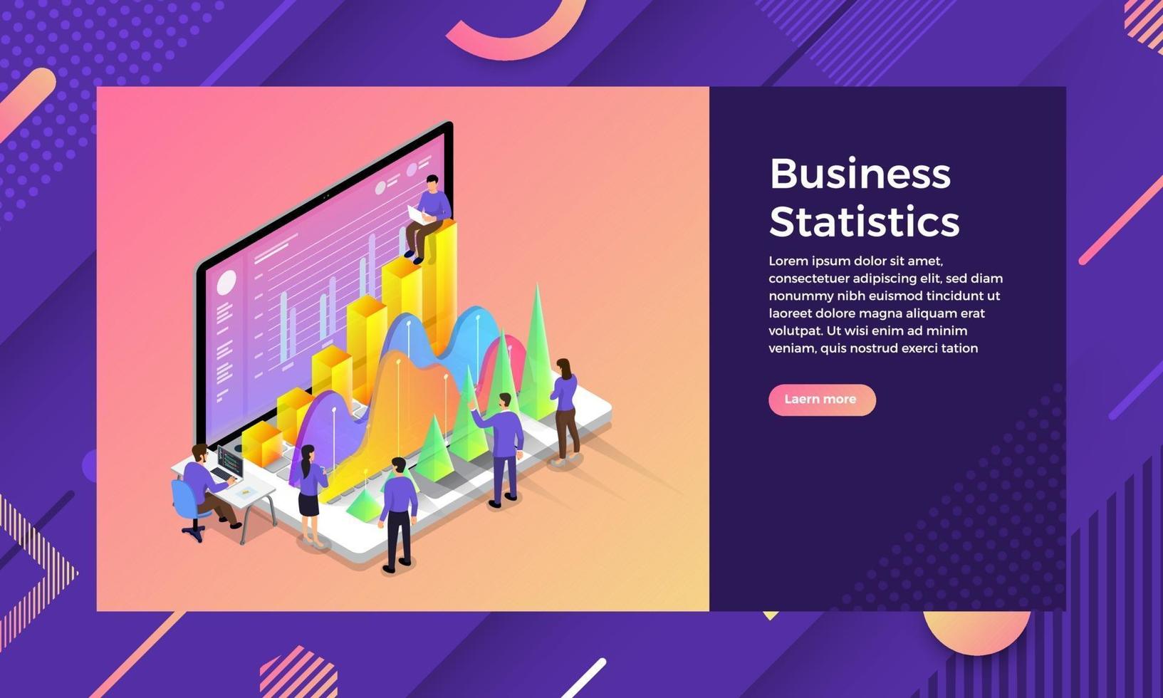 isometric business statitic vector