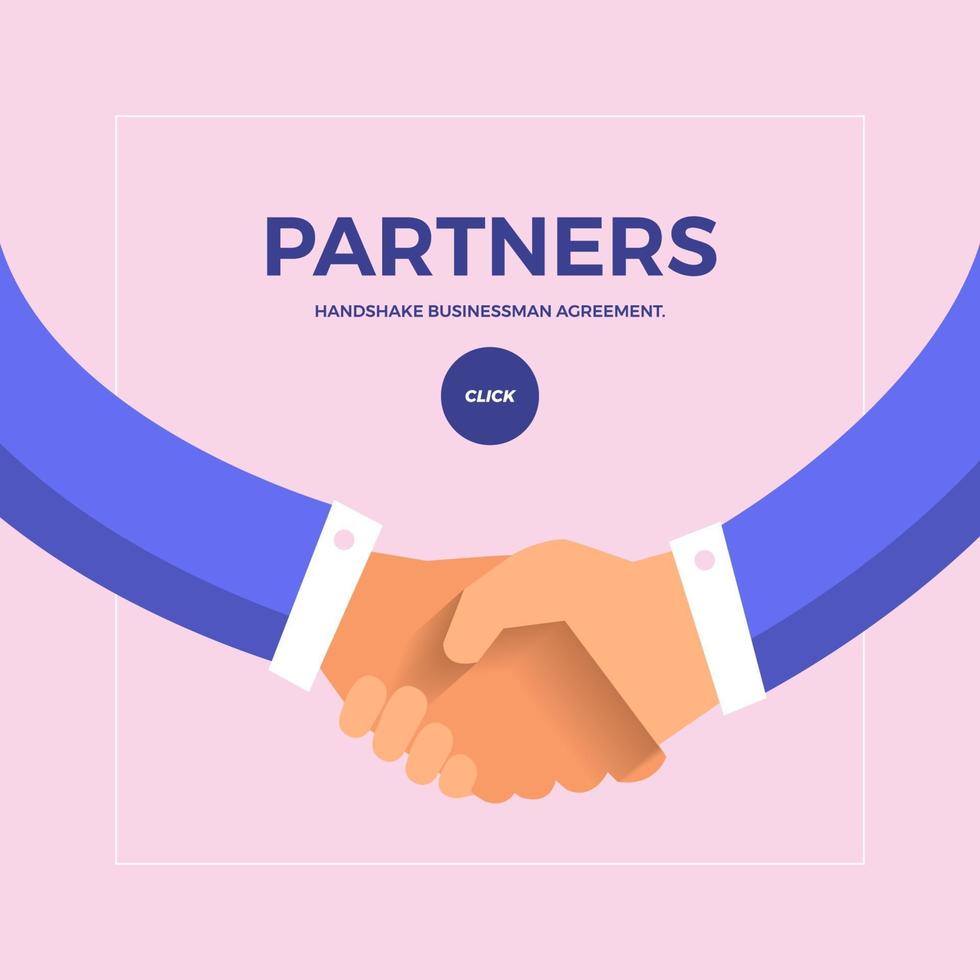 Flat design concept check hands to partner business. Vector illustrate.