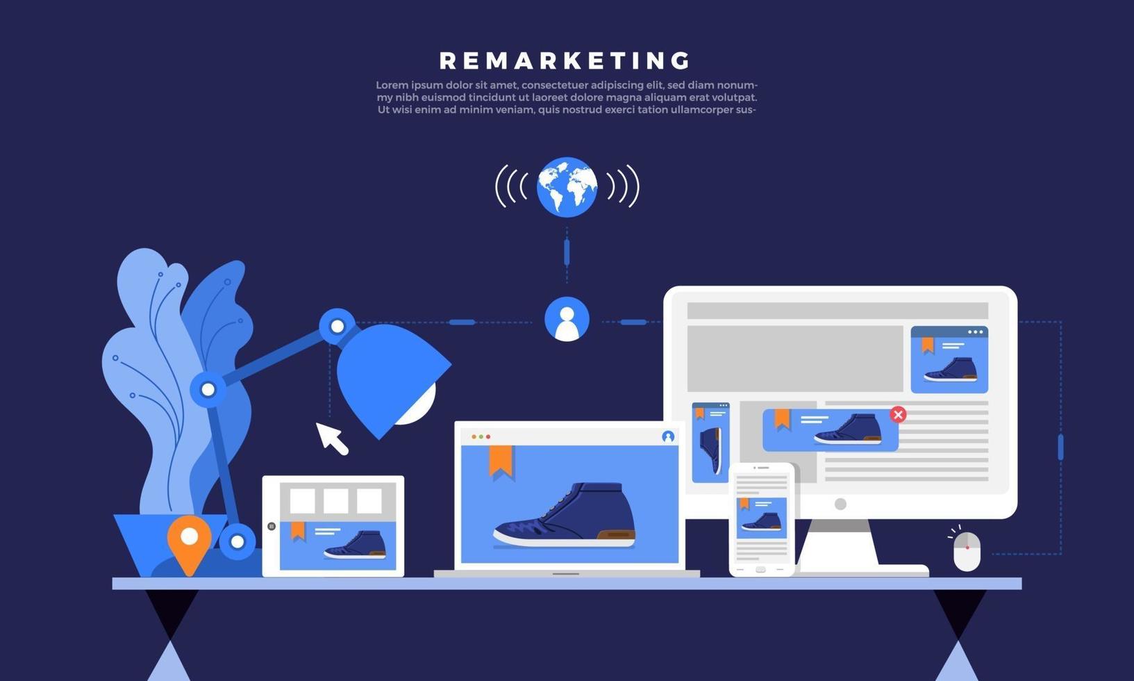 marketing digital de remarketing vector