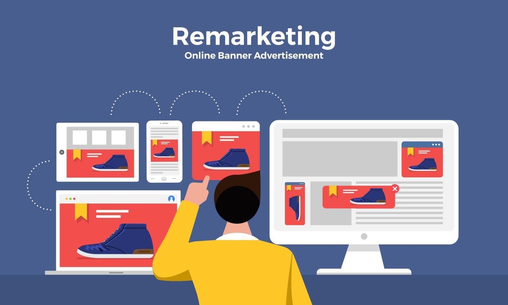Remarketing digital marketing vector