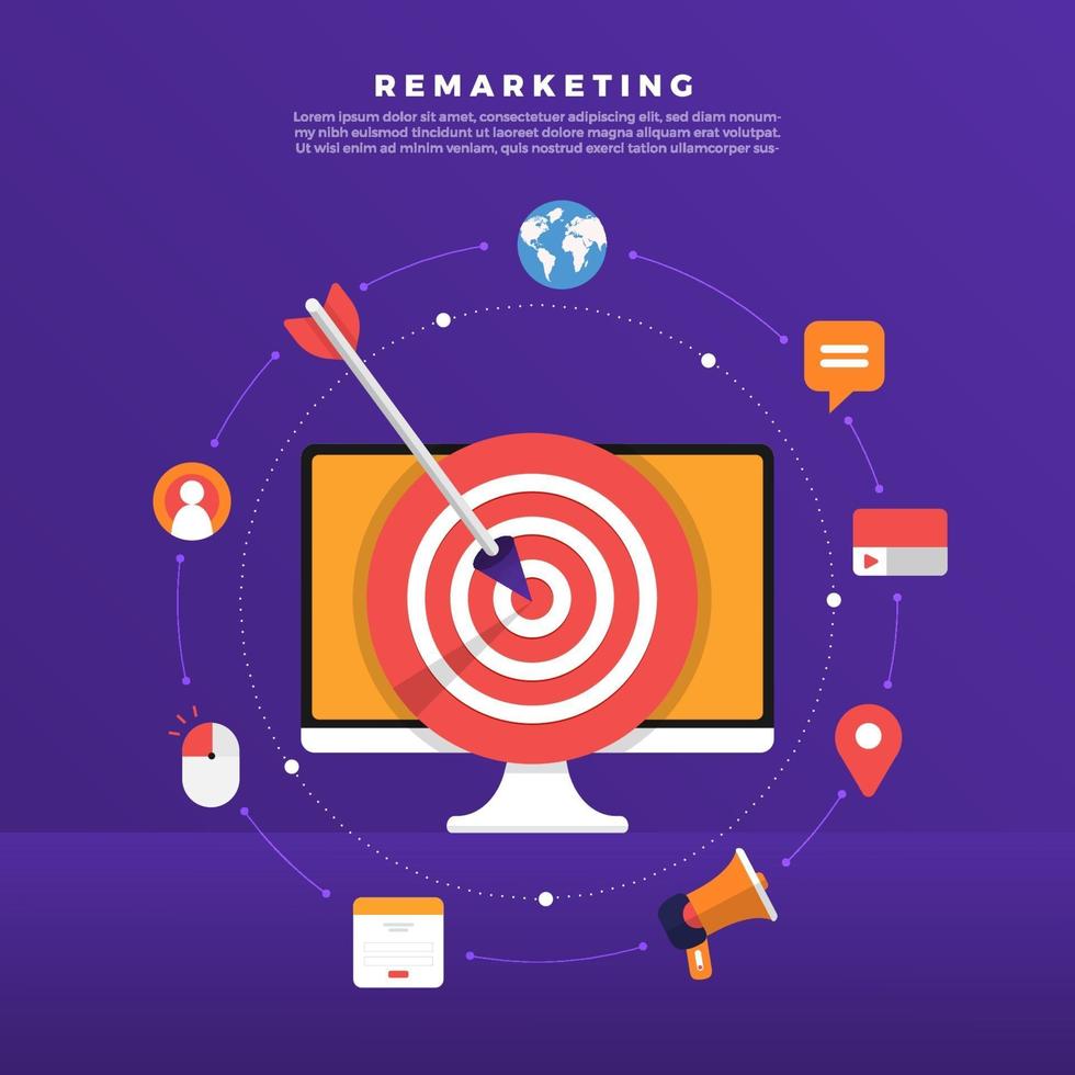 marketing digital de remarketing vector