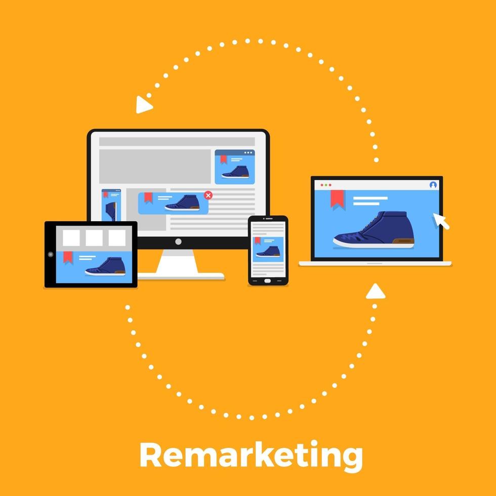 Remarketing digital marketing vector