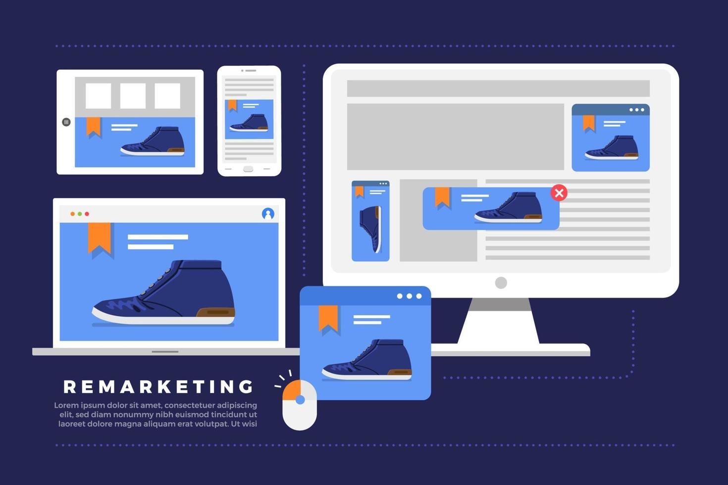 Remarketing digital marketing vector