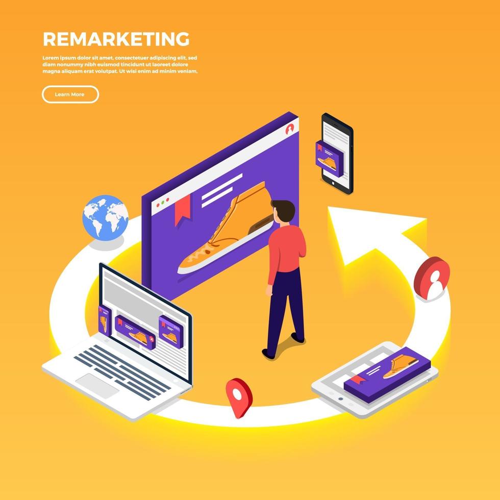 Remarketing digital marketing vector