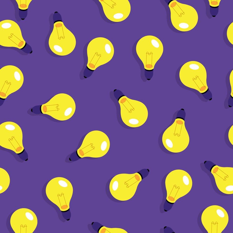 Seamless  background pattern flat design concept idea with light bulb icon. Vector illustrate.
