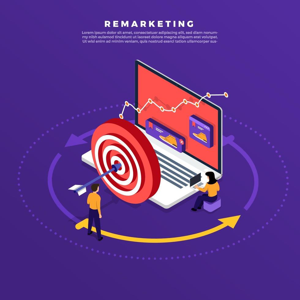 marketing digital de remarketing vector