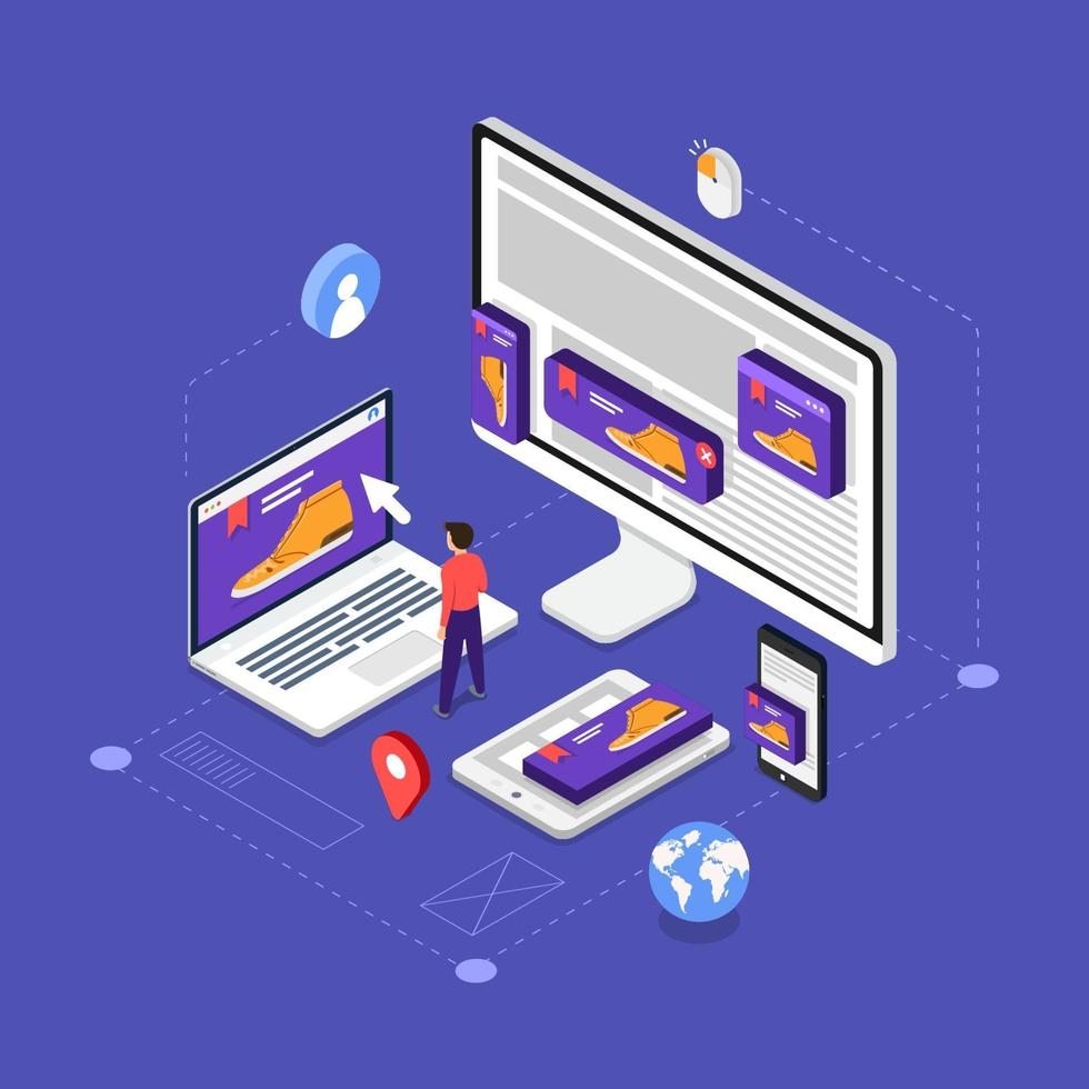 Remarketing digital marketing vector