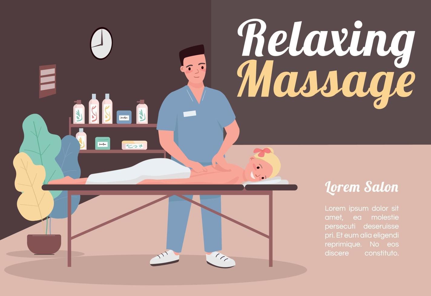 Relaxing massage banner flat vector template