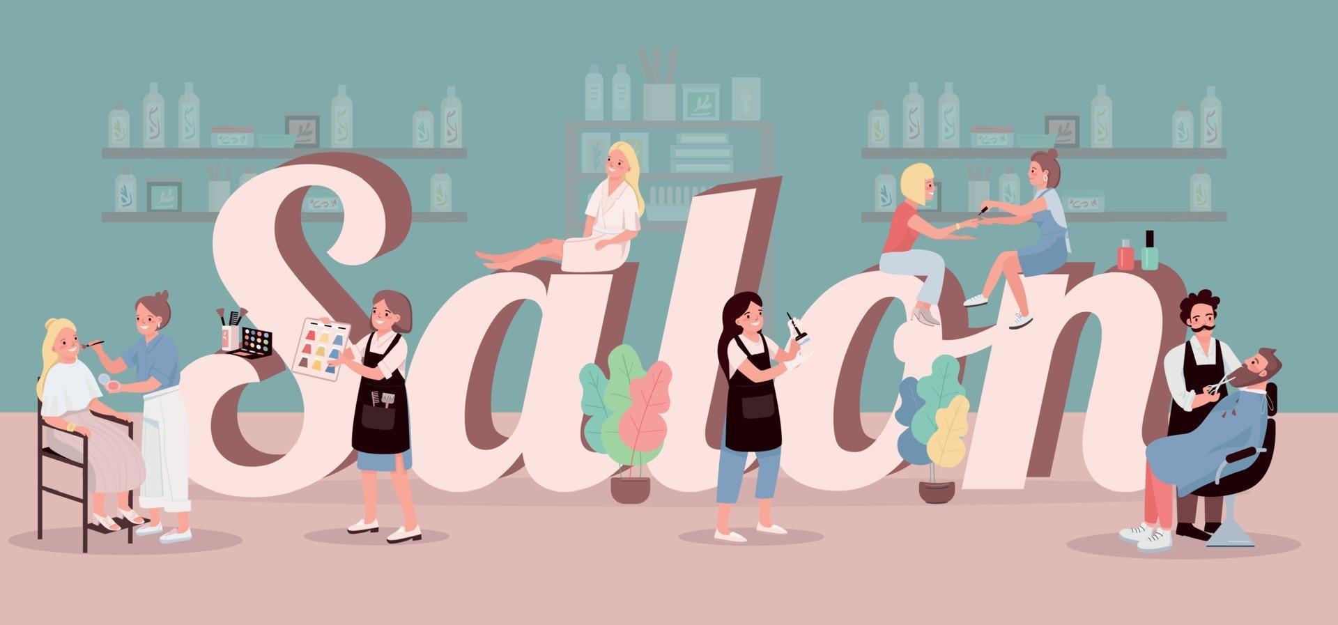 Salon word concepts flat color vector banner