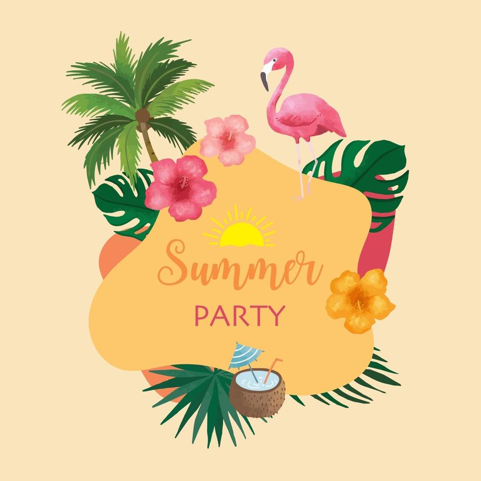 Collection of summer background set with fruit vector