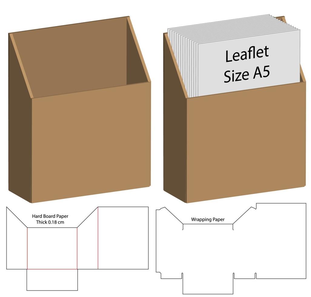 diseño de plantilla troquelada de embalaje de caja. Maqueta 3d vector