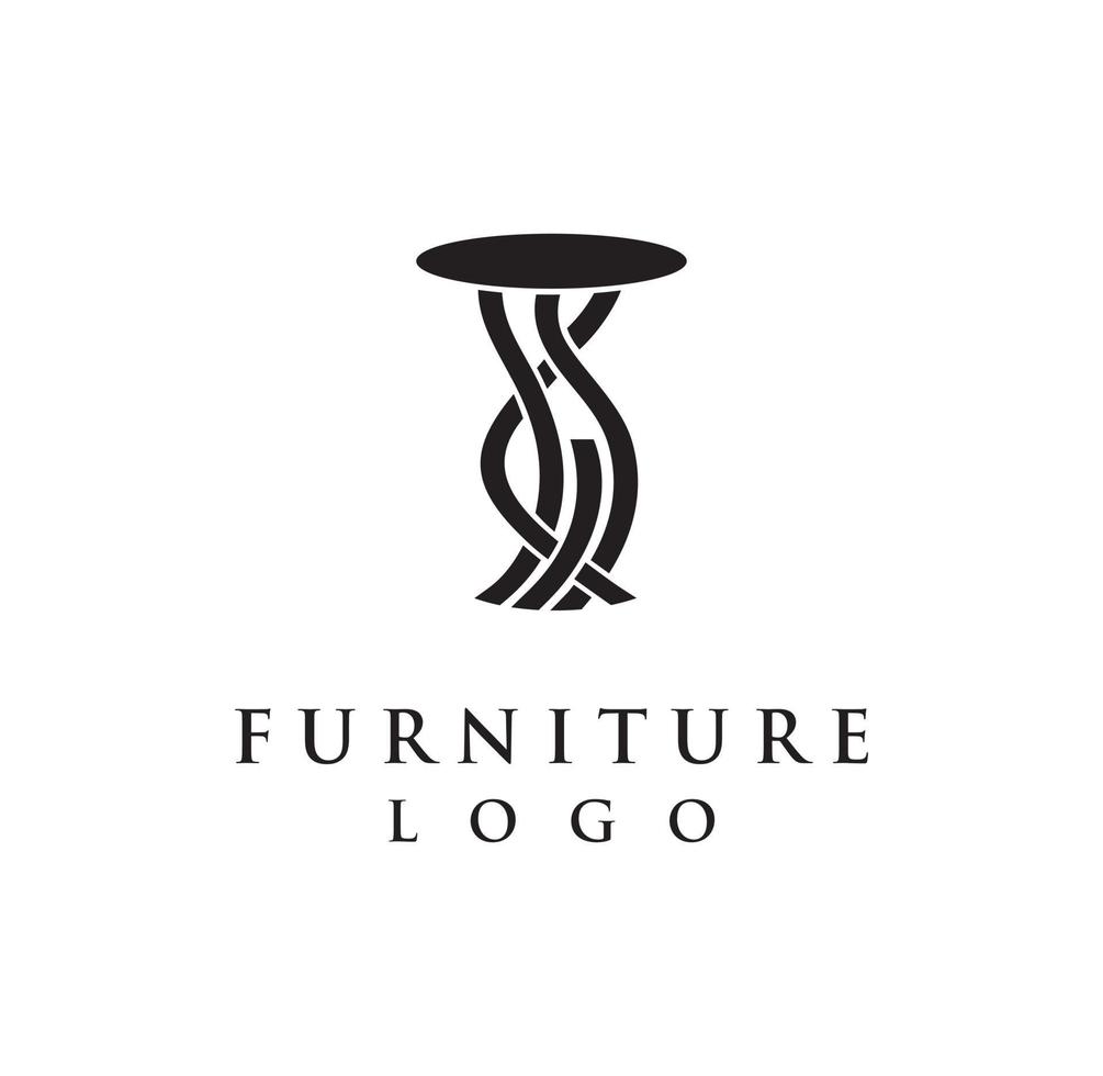 Furniture logo with accent table design as icon vector