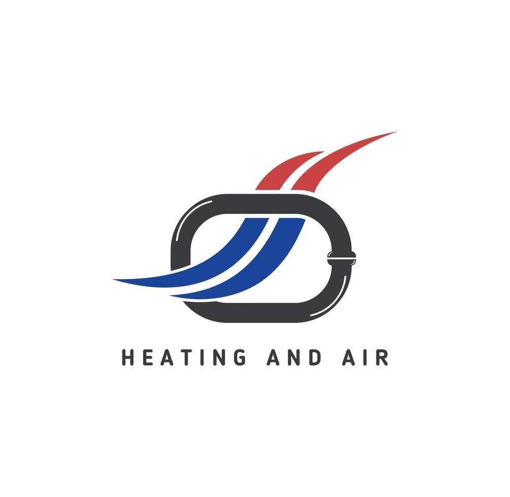 Logotipo de HVAC con diseño de símbolo de tubería vector