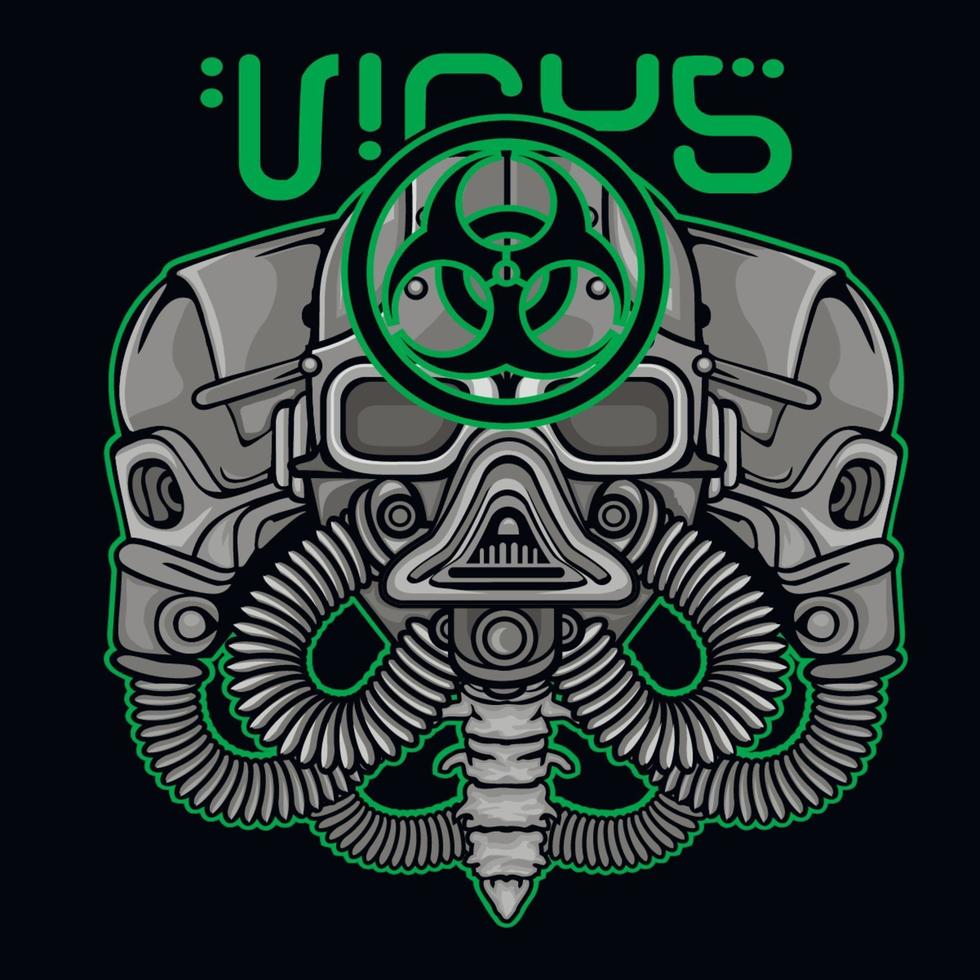 post apocalypse sign with skull and gas mask vector