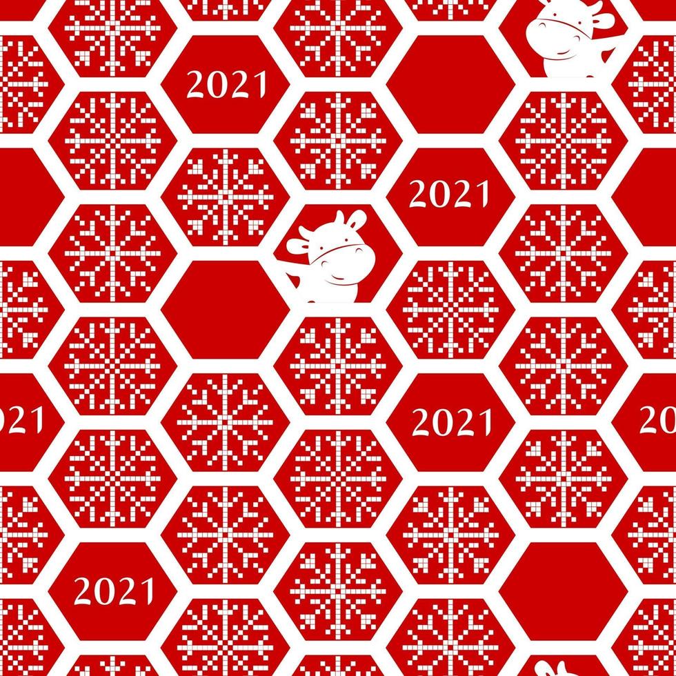 Seamless new year 2021 pattern vector