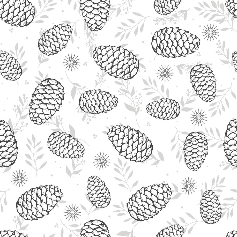 Seamless botanical hand drawn vector background