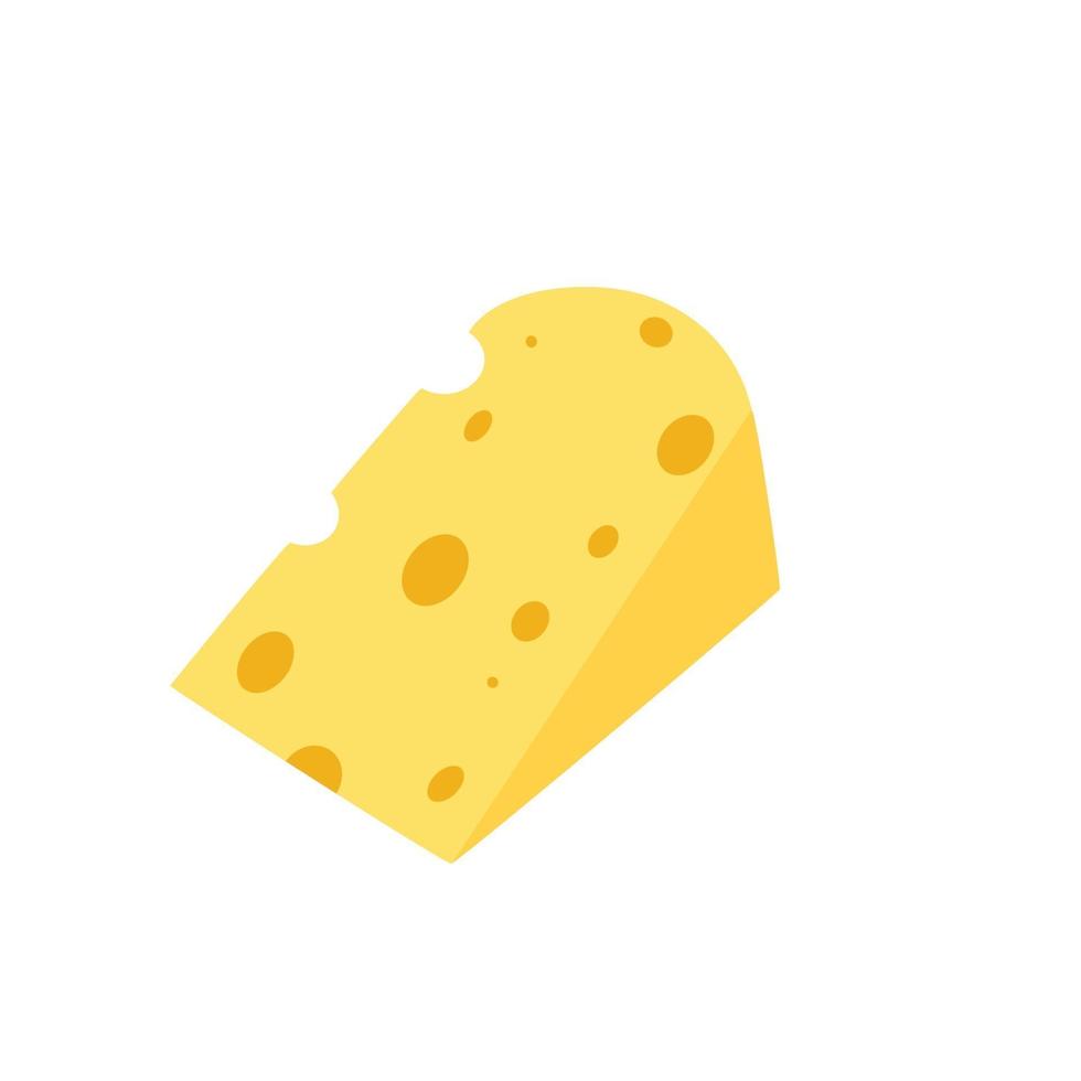 A piece of cheese isolated on a white background .Vector flat illustration vector