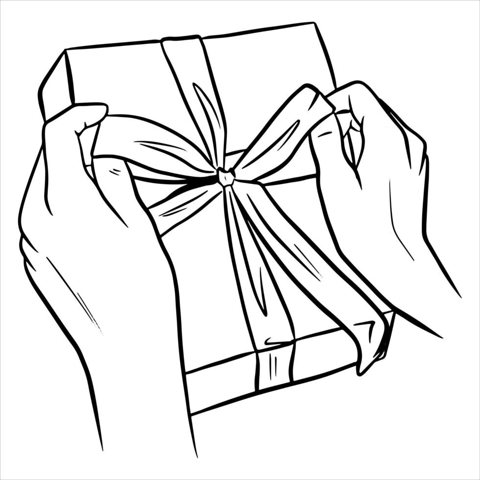 Present Gift wrapped with a bow Beautiful decoration of gifts Cartoon style vector
