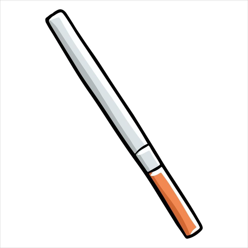 Cigarettes The harm from smoking One cigarette Cartoon style vector