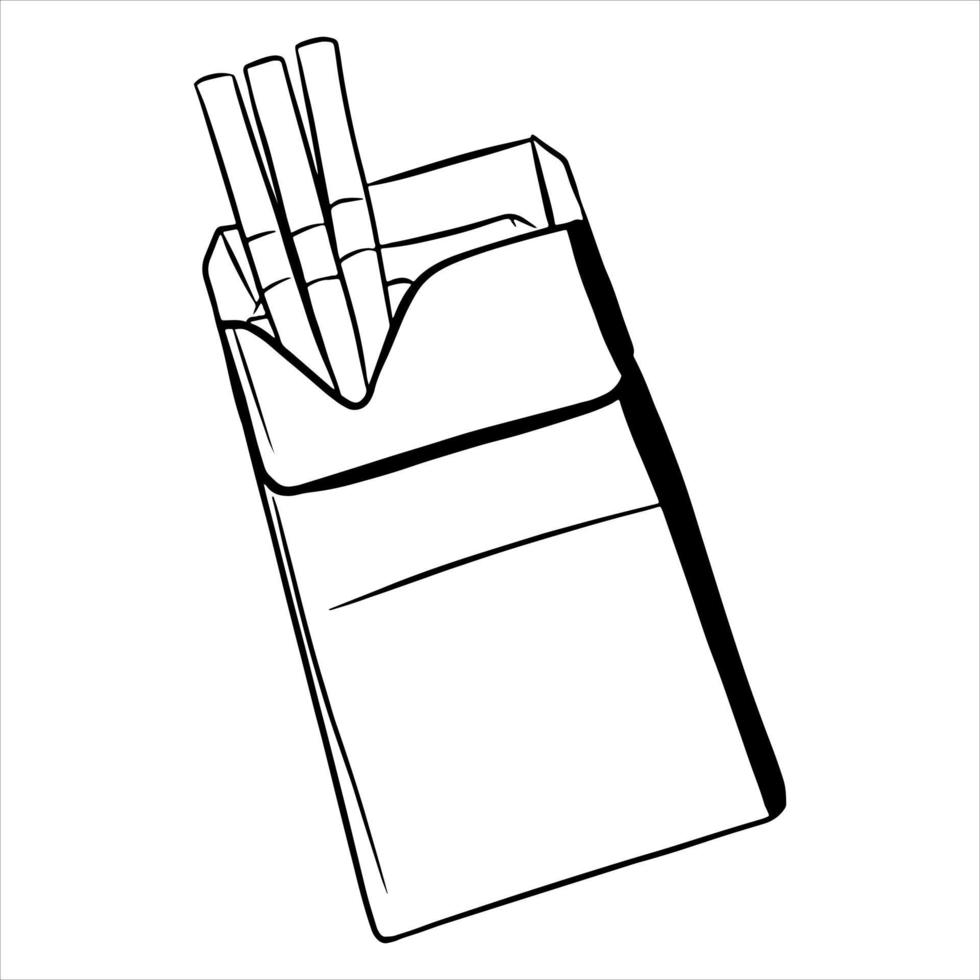 Cigarettes The harm from smoking A pack of cigarettes Cartoon style vector