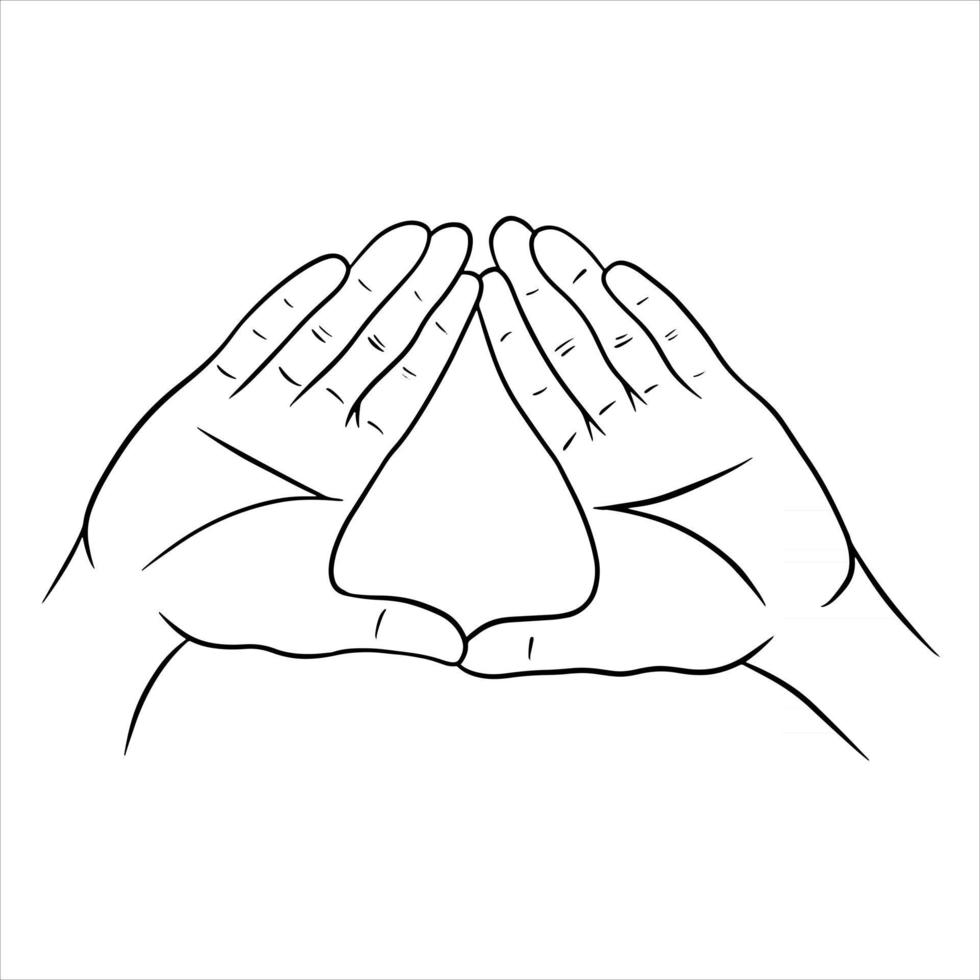 Hand gestures Yoga gestures Hands Cartoon style vector