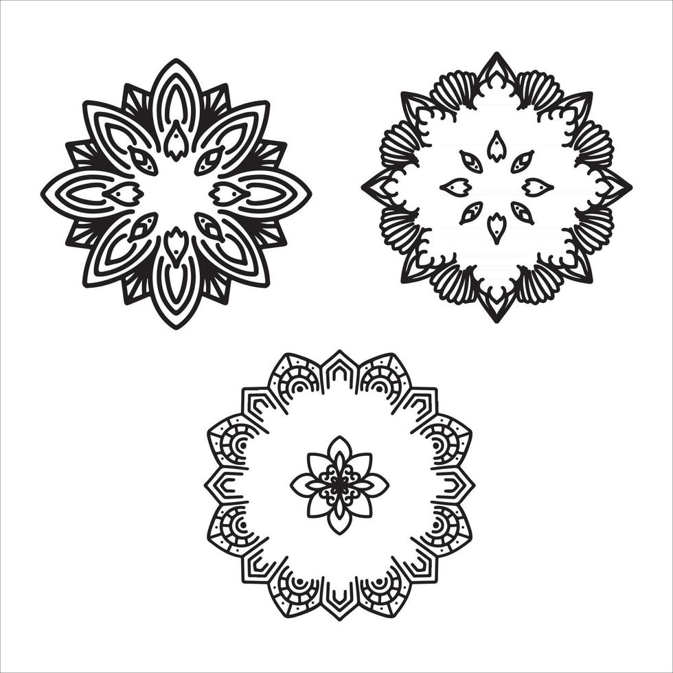 conjunto de mandala de flores vector