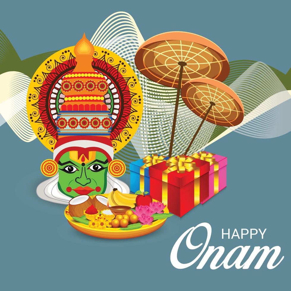 Vector illustration of a celebration background for Happy Onam