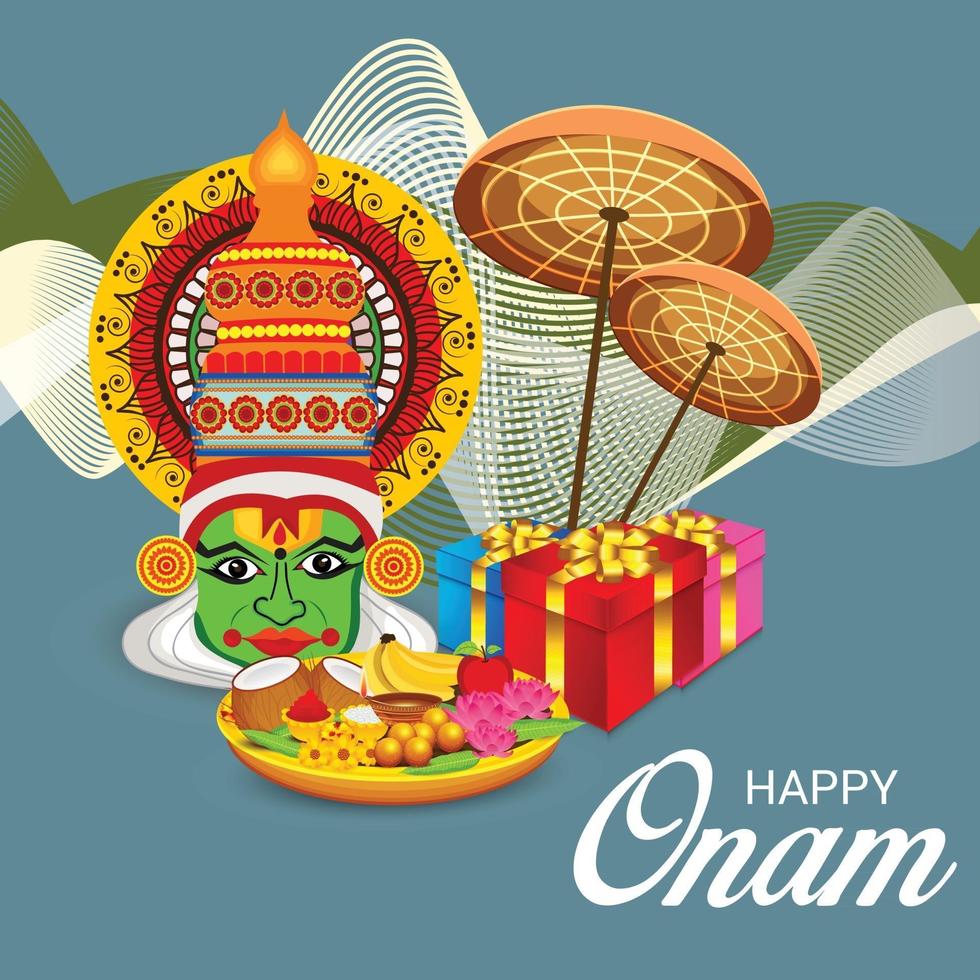 Ilustración vectorial de un fondo de celebración para happy onam vector