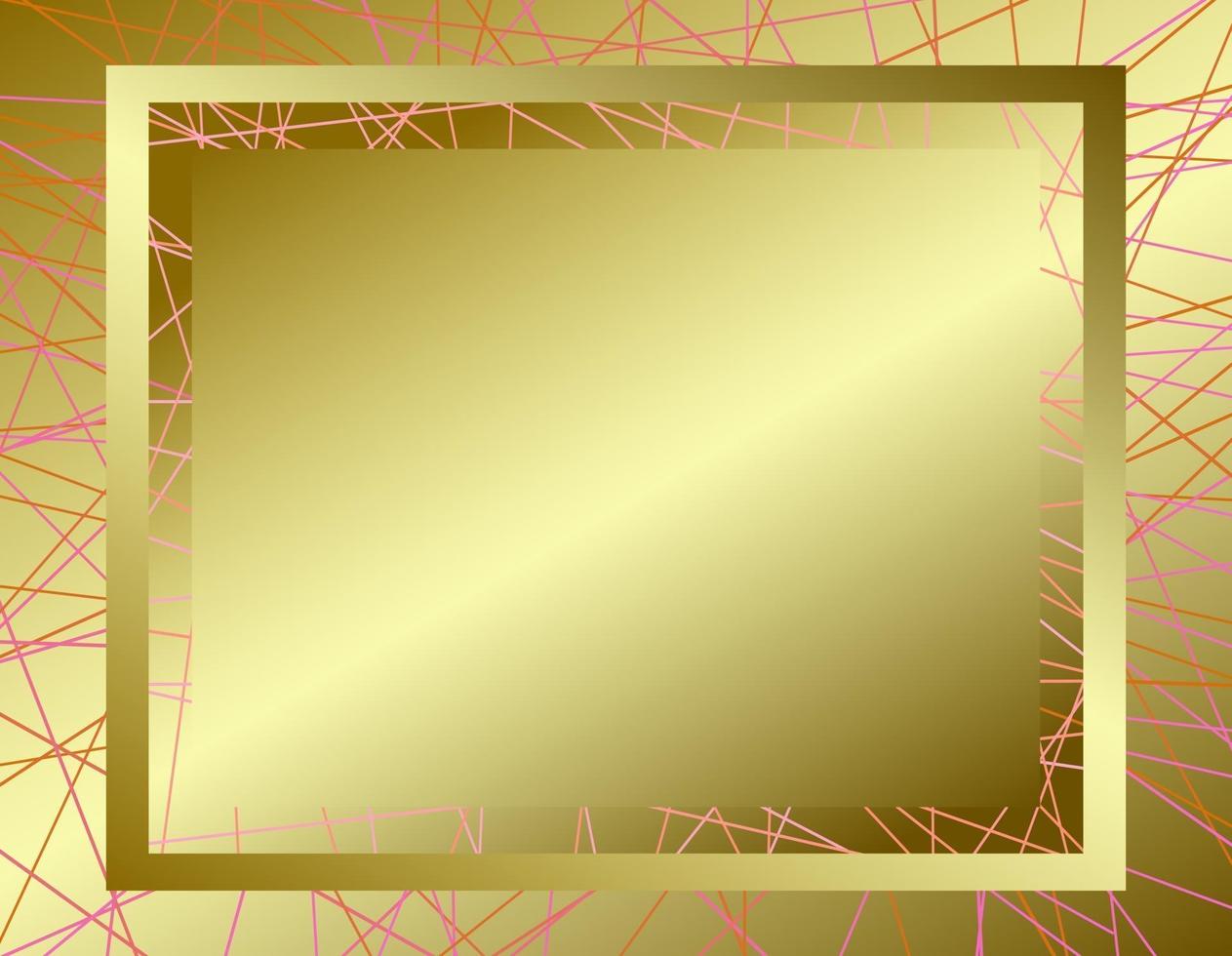 Golden background frame Vector Shining rectangle banner