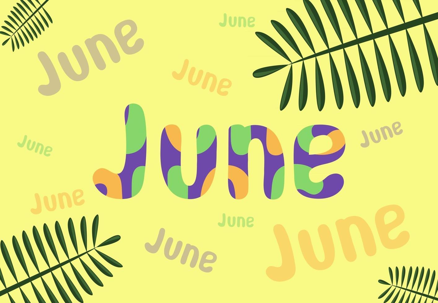 hola ilustración de vector de mes de junio