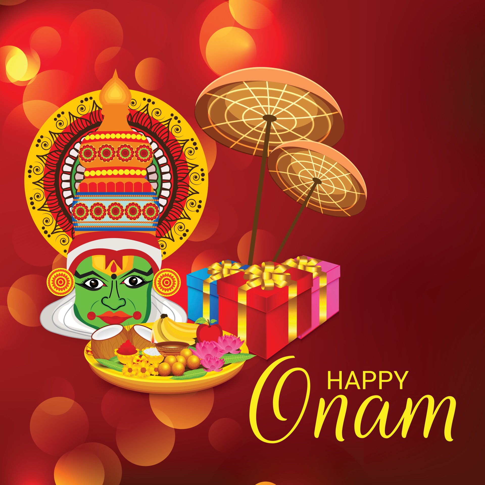 Vector Illustration Of A Celebration Background For Happy Onam 2511769 Vector Art At Vecteezy