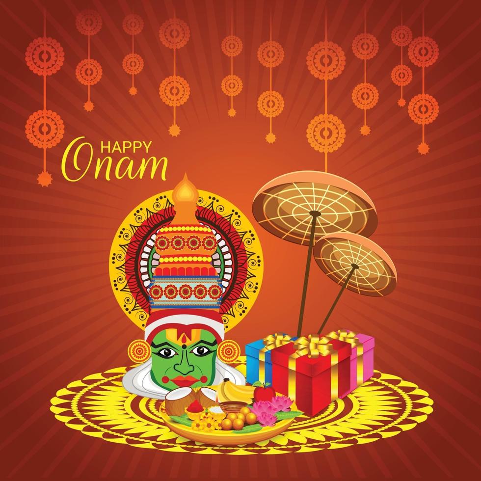 Ilustración vectorial de un fondo de celebración para happy onam vector