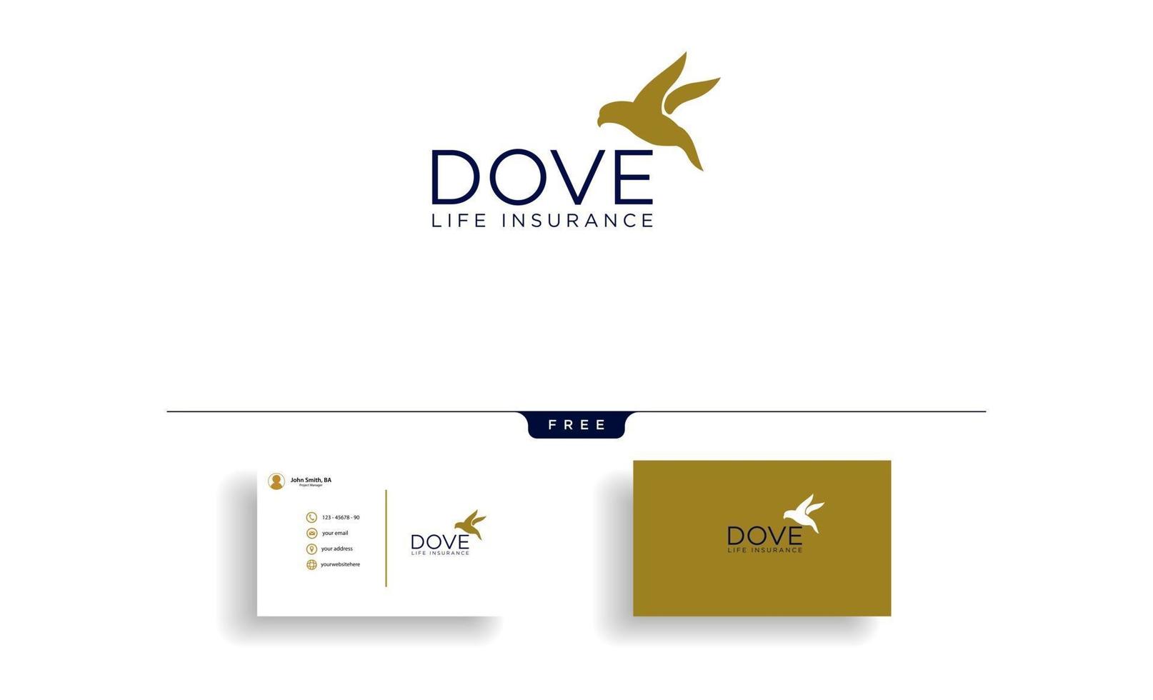 lettering Dove logo design vector illustration