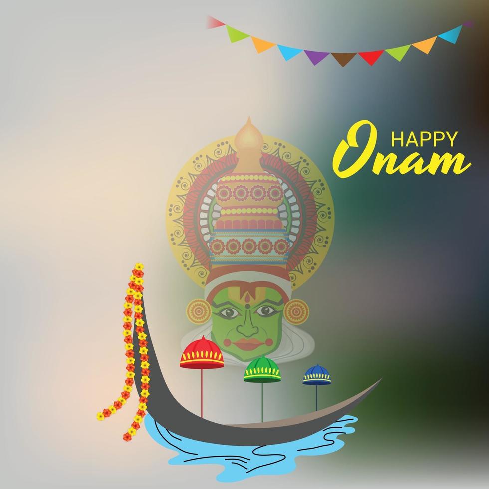 Ilustración vectorial de un fondo de celebración para happy onam vector